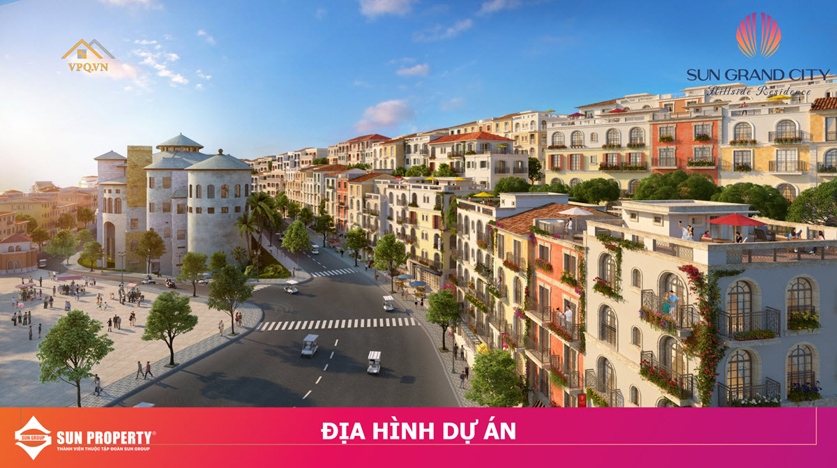 Địa h&igrave;nh cao độ kh&aacute;c nhau của Shophouse Địa Trung Hải